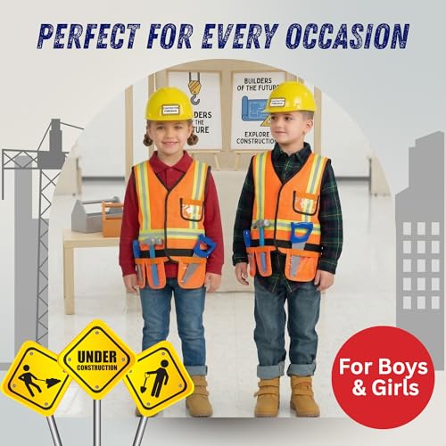 Disfraz niño Trabajador Construcción con Chaleco y Casco miniatura 6
