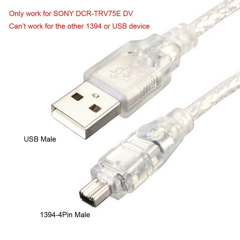 xiwai Cavo adattatore USB a Firewire IEEE 1394 a 4 poli iLink per Sony DCR-TRV75E DV