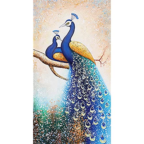 Kit complet de peinture au diamant adultes paon bleu broderie point de croix