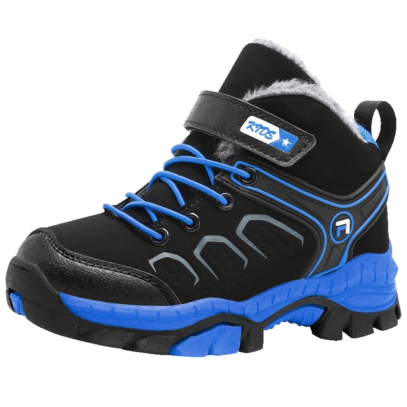 Winter High-Top Snow Boots for Kids with Warm Fleece-Lined, Waterproof Upper,Adjustable Fit for Running, Jumping, Playing