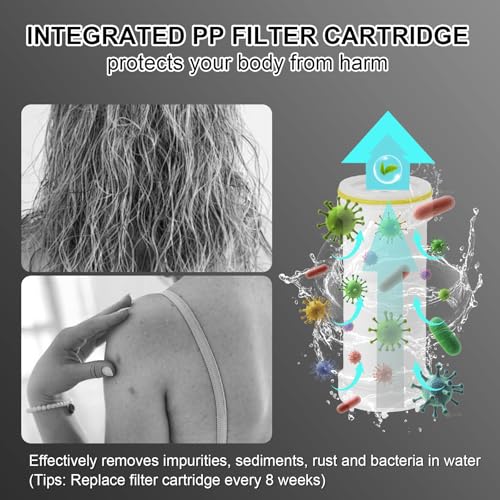 BBWELL Duschkopf mit Filter, Handbrause Hochdruck 4 Strahlarten Stoppfunktion Wassersparend mit 1.5m Schlauch und Halterung, Druckerhöhende Duschbrause für Hartes Wasser, Rest-Chlor, Bakterien