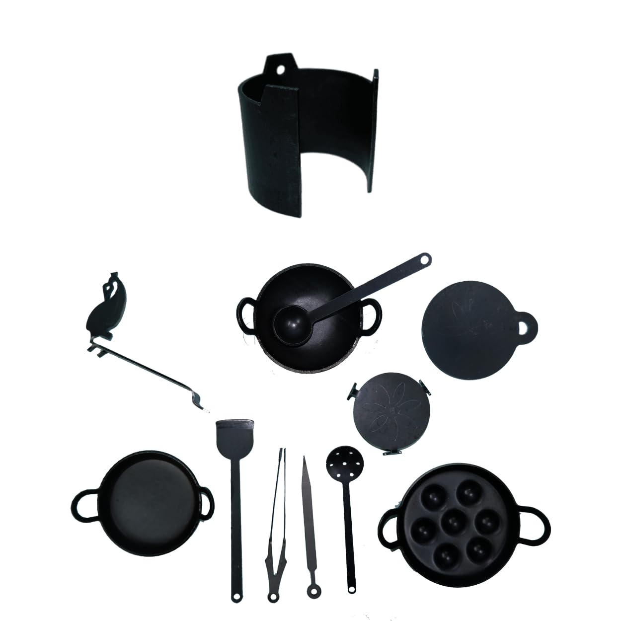 HIMAVAT Iron Black - Real Miniature Kitchen Set for Kids Pure Iron, Real Cooking Iron Miniature Set (Set of 12) (Pack of 1) (B0D3YQ2G6D) Amazon Price History, Amazon Price Tracker