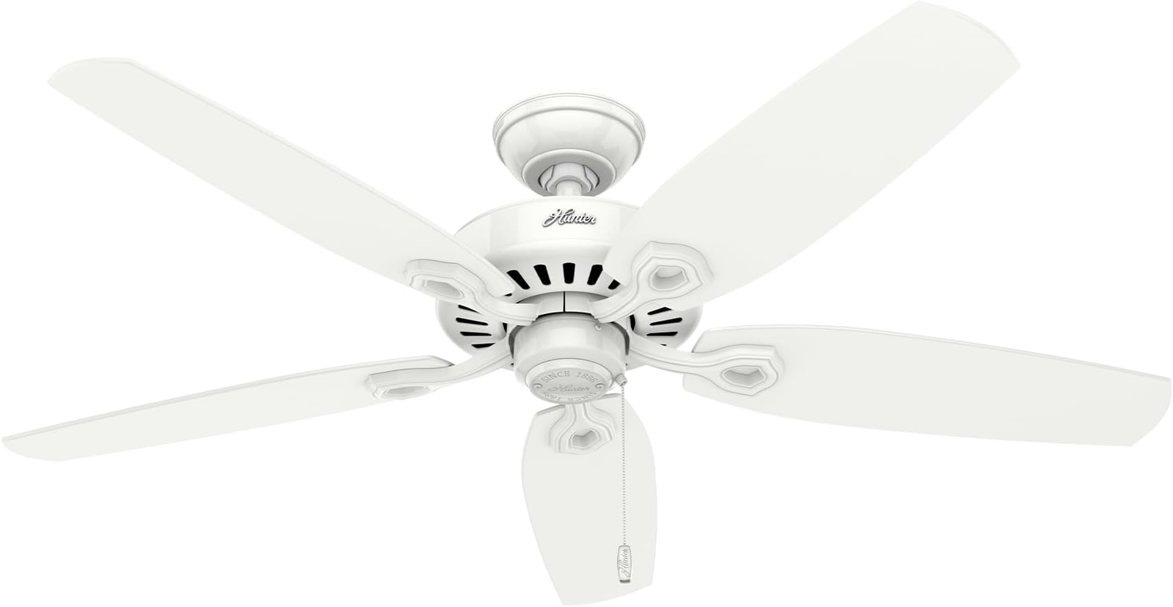 Hunter Fan Company 53240 Builder Elite Indoor Ceiling Fan with Pull Chain Control, 52 Inches, Snow White Finish