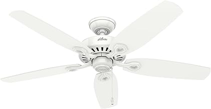 Hunter Fan Company 53240 Builder Elite Indoor Ceiling Fan with Pull Chain Control, 52 Inches, Snow White Finish
