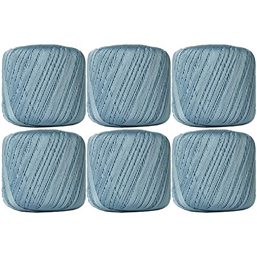 Image of ThreadArt 100% Cotton Crochet Thread Size 10, 6 Ball Pack, Light Blue 19 | Soft pure cotton crochet thread for lace, doilies, amigurumi and crafts. Smooth finish with crisp stitch definition.