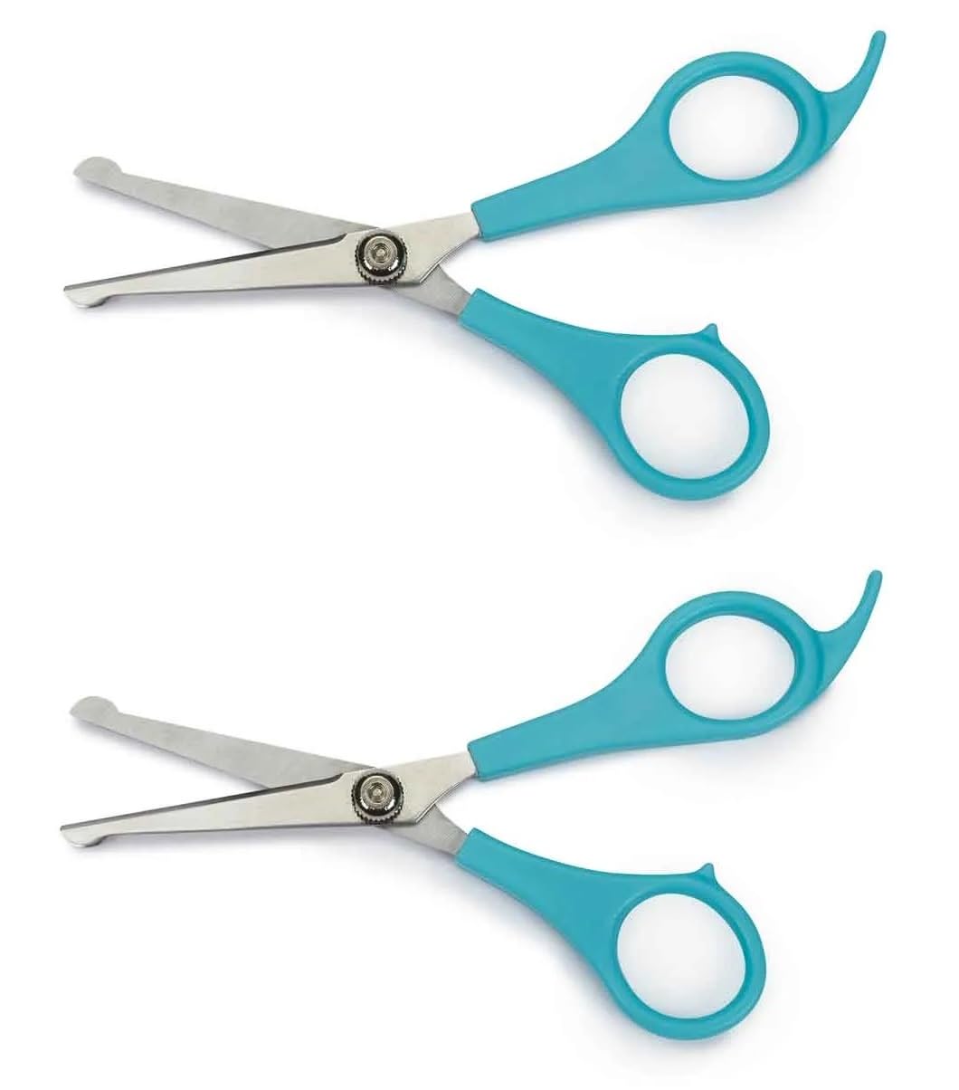 Grooming Scissors 6 Inch Ball Tip Shears Cat Dog Small Pet Delicate Area Protection (2 Tools)