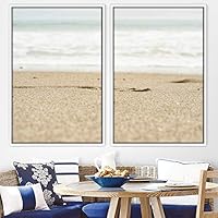 2 Piece Framed Canvas Wall Art Coastal Beach Canvas Prints Home Artwork Decoration for Living Room,Bedroom - 16