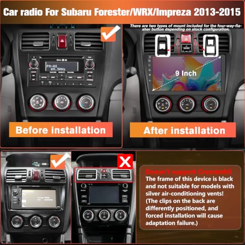 Radio con pantalla táctil 9 pulgadas para Subaru Forester 2013-2015 miniatura 2
