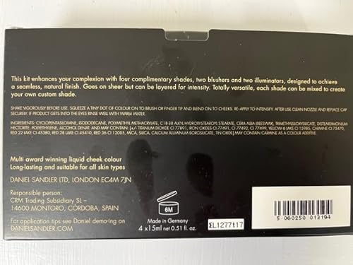 Daniel Sandler Watercolour Flüssigkeit Personalisierte 4,Stück Farbe Set für Wangen