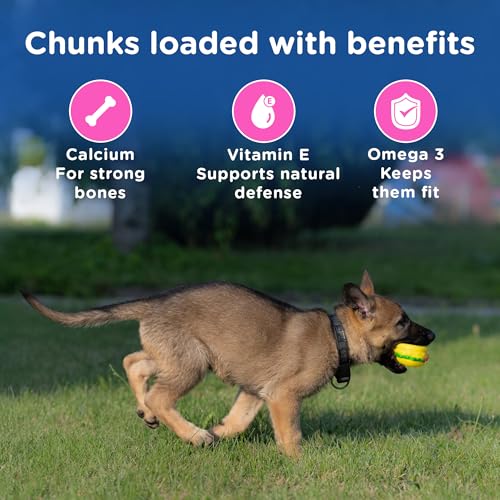 Image of Chappi Puppy Dry Dog Food, Chicken & Milk, 2.8 kg, Complete and Balanced Food for Puppies (Pack of 2)