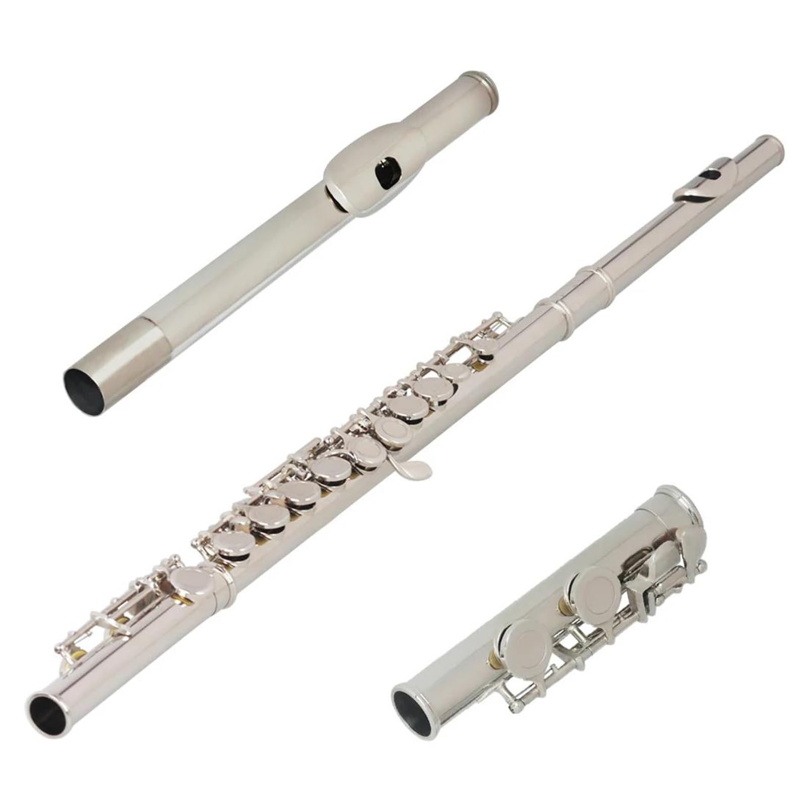 Flauta C De 16 Agujeros Con Llave E Instrumento Viento Madera Profesional Tubo Cuproníquel Cerrado Kit