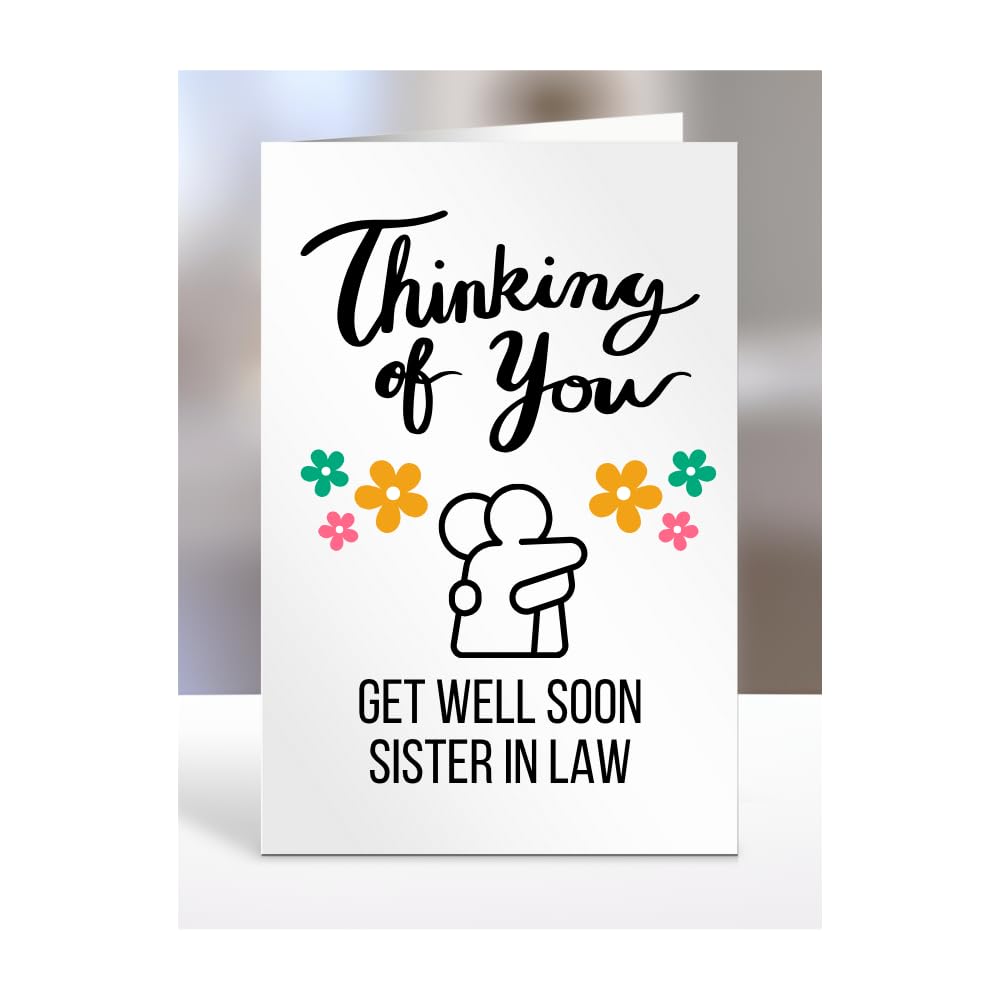 Get Well Soon Card for SISTER IN LAW, Thinking of you, Sympathy Gifts for Men or Women, Presents for Christmas, A5-71_155