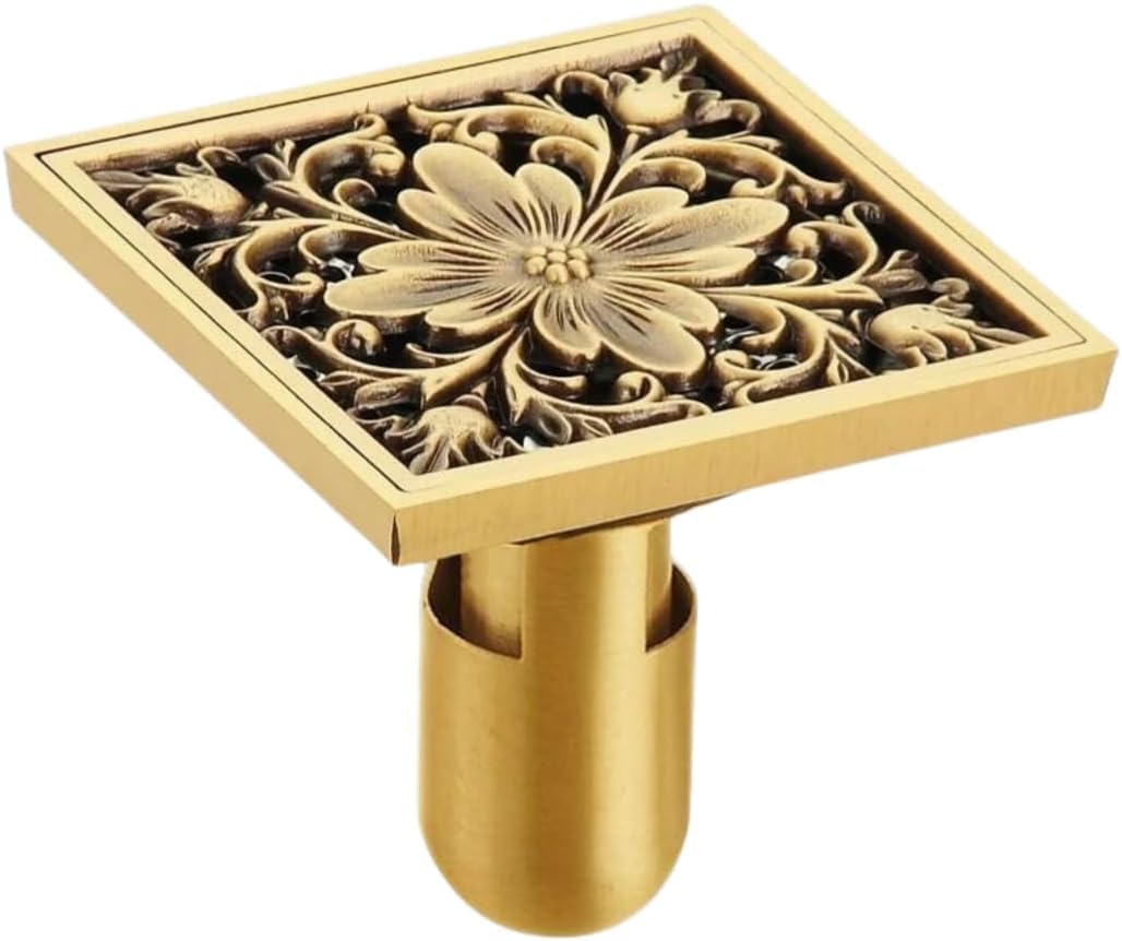 Paqwtyb Carbine Floor Drain, Antique Brass Deodorizing Floor Drain For Bathroom Shower Room Sewer Dual Use