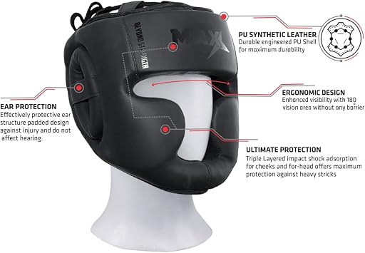 Boxing Headgear MMA Muay Thai, Head Gear for Kickboxing Sparring Grappling Martial Arts Taekwondo Training