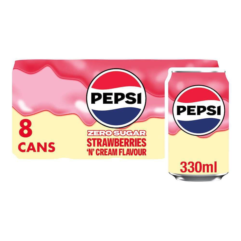 Pepsi Treats Strawberries & Cream, 8 x 330ml