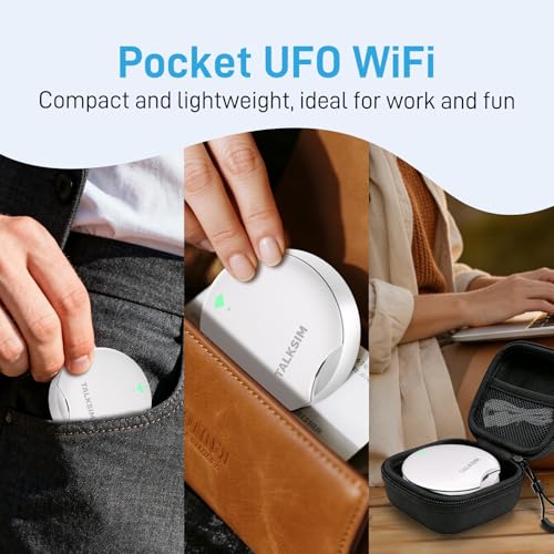 Image of UFO Mobile Hotspot with 6GB Data, 4G LTE Portable WiFi Hotspot MiFi Device with Carrying Case, Compatible with AT&T and Verizon Network |10 Devices, USA Coverage, No Contract (White, 6GB)