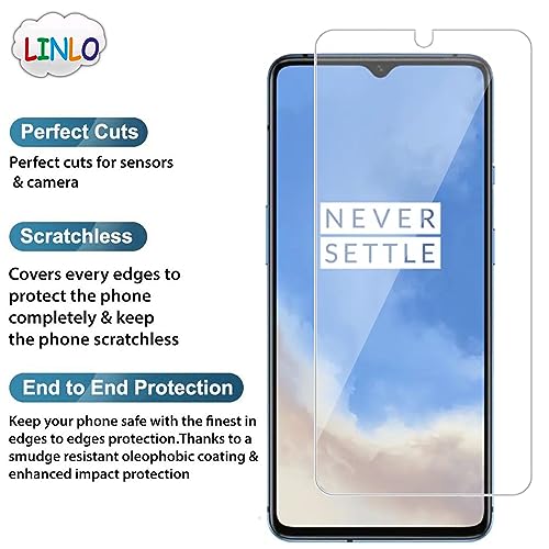 Image of Tempered Glass Screen Protector Compatible for OnePlus 7T with Full Screen Coverage; Except Edges and Easy Installation Kit(Transparent), Pack of 1