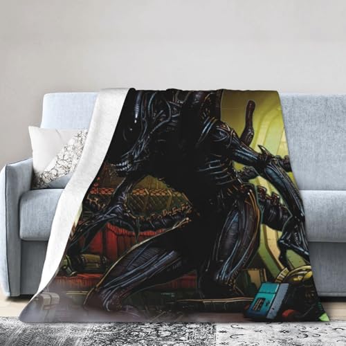 Mekqhfa BLACK-314 Ultra-Soft Micro Fleece Blanket Sintee-Alien-Xenomorph Fashion Print All Season Couch Sofa Warm Bed Throw Blanket 40 Inchx30 Inch thumb #1