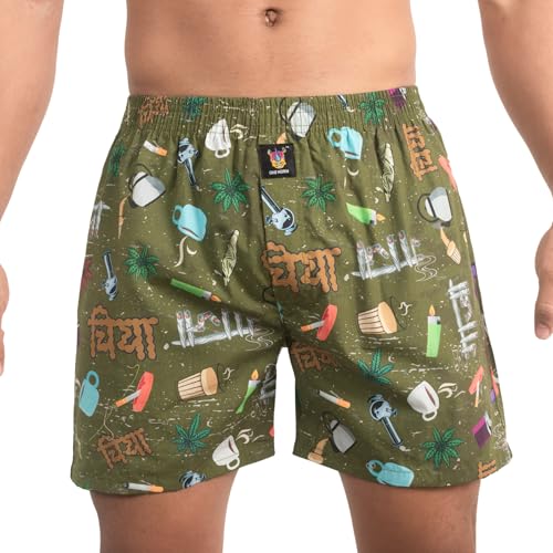 Leaf Theme Printed Boxer Shorts for Men | 100% Cotton | Soft Breathable Fabric | Lightweight Novelty Underwear4