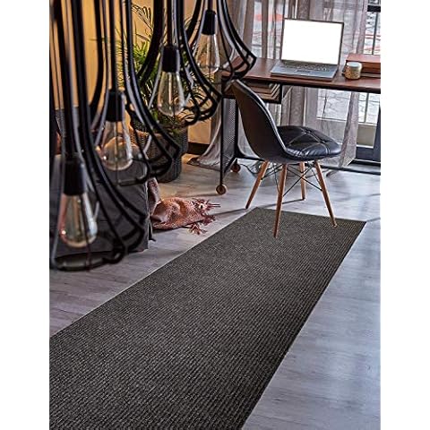 Custom Size Runner Rug Dark Grey Solid Color 36 Inch Wide Select Your Length Non-Slip (Non-Skid) Rubber Backing 3 feet x 36 inch (Color Options Available) Cover
