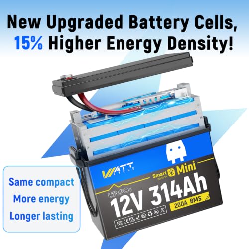 Image of WattCycle 2-Pack 12V 314Ah Mini LiFePO4 Battery, 200A BMS Bluetooth