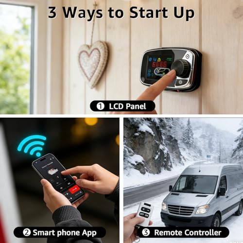 8KW 12V Diesel Night Heater, Air Parking Heater with App & Remote Control, 10L Tank & LCD Monitor, Universal Heating Solution for Trucks, RVs, Boats and Camper Vans (Black) - Image 8