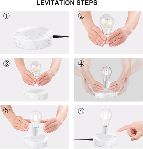 Miniatura 7 de UVEHAS Bombilla de luz de levitación magnética, lámpara LED flotante con control táctil, luz nocturna de levitación giratoria, regalos creativos,