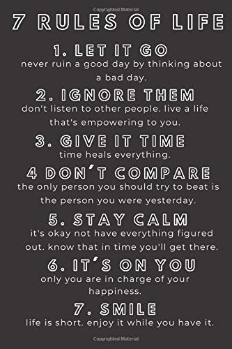 7 Rules of Life: Paperback Bucket List Journal / Lined Notebook Happy 25th