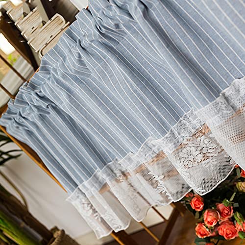 Cenefa y cortinas de cocina LUNEZY semiopacas cortas de encaje para ventana pequeña 4