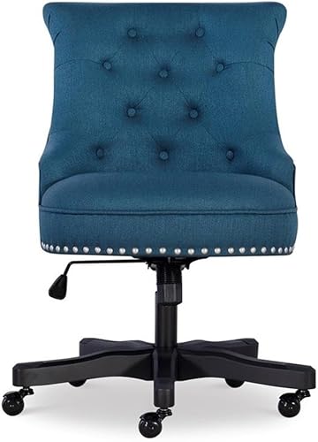 Miniatura 4 de Riverbay Furniture Silla de oficina de tela de transición/madera en azul/negro Azul celeste,Beige