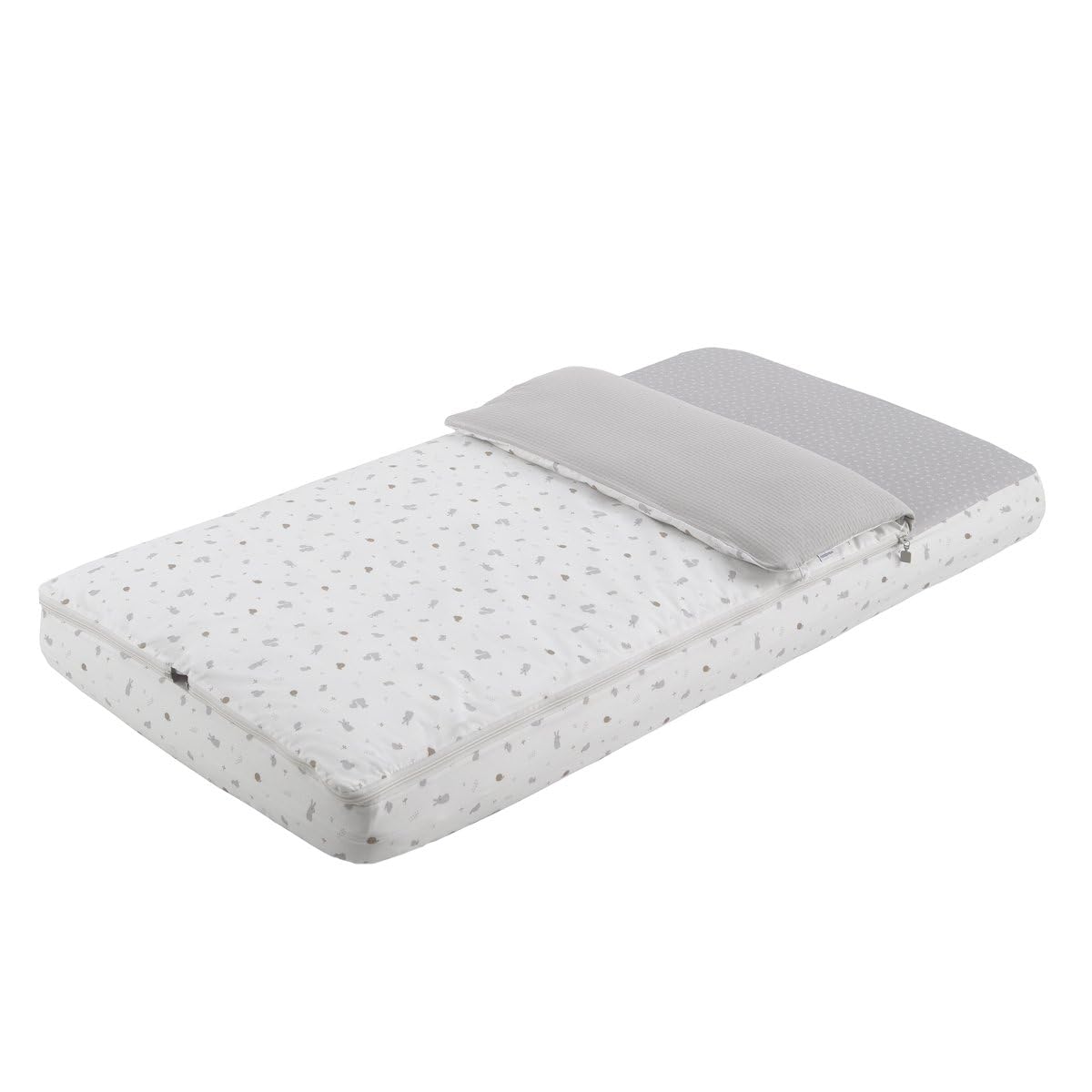 Cambrass - Saco Cuna nórdico con Cremallera - Ropa de Cuna Ajustable con Gomas - Saco de Dormir bebé desenfundable Sirve Tanto para Verano como para Invierno - Merlo crudo 60x120x3 cm — view 22