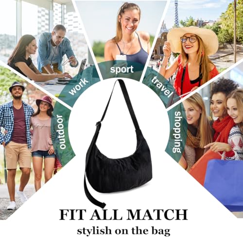 Bolso de hombro crescent de nylon unisex miniatura 2