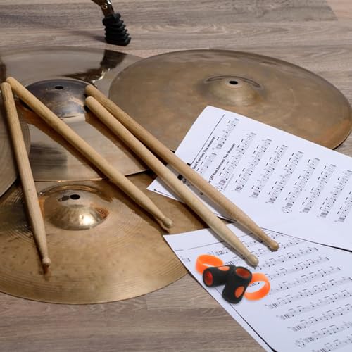 ERINGOGO 2 piezas Baquetas Control Clips - Antideslizantes 5A, Anillos Controlador de Giros para Baquetas, Controlador Rotativo para Bateristas para Práctica en Banda, Naranja y Negro miniatura 4