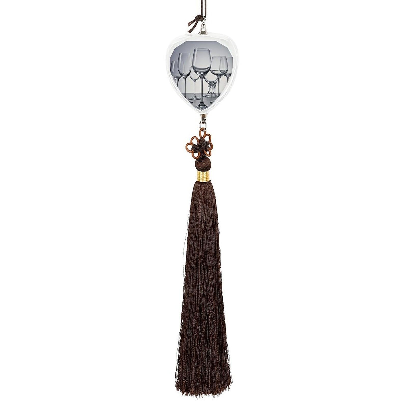 Crystal Auto Pendant Charms Love Crystal Car Rear View Mirror Charms Wine Glasses Auto Hanging Interior Ornament Pendant Car Interior Accessories for Women Men CarCharms Decor
