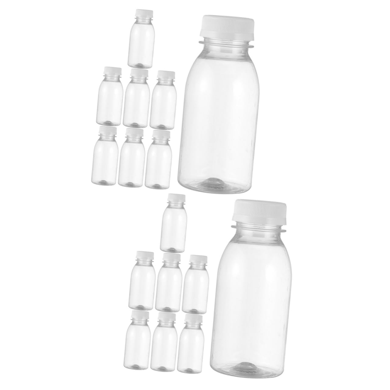 Mobestech 2sets Convenient Portable Milk Bottles Empty Bottles Flat Bottom for Household 8pcs*2