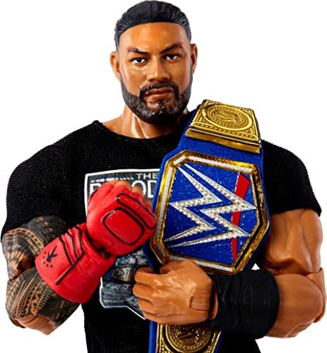 WWE Final Version Roman Reigns Motion Determine, 6-inch Collectible with Interchangeable Head, Swappable Arms & Common Championship for Ages 8 Years Previous & Up 2 519QnWWoztL. AC