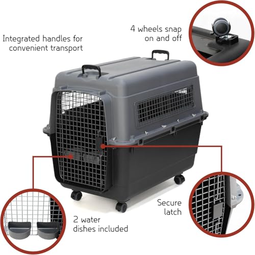 SportPet Designs Plastic Airline Approved Kennels Wire Door Travel Dog Crate, X-Large - Image 4