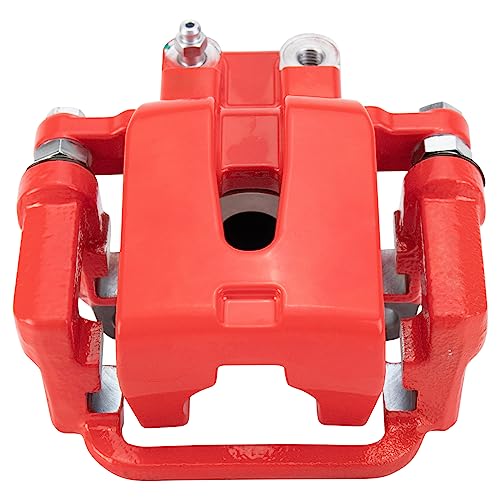 Image of TRQ Rear Right Brake Caliper w /Bracket Performance Red Passenger Side | For 2005-2016 Chrysler 300 2009-2016 Dodge Challenger 2007-2016 Charger 2005-2008 Magnum