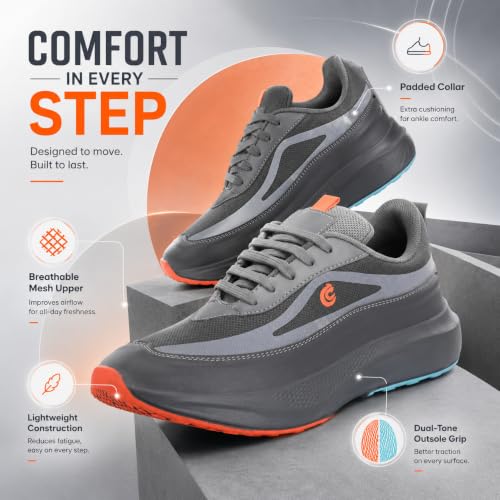 Image of Centrino Casual Sneakers for Men | Shoes for Man Stylish | Lightweight Lace-Up Canvas Shoes with Cushioned Insole | Breathable Comfortable Walking Shoes | Anti-Skid Sole | Mens Shoes for Office Outings (6832)