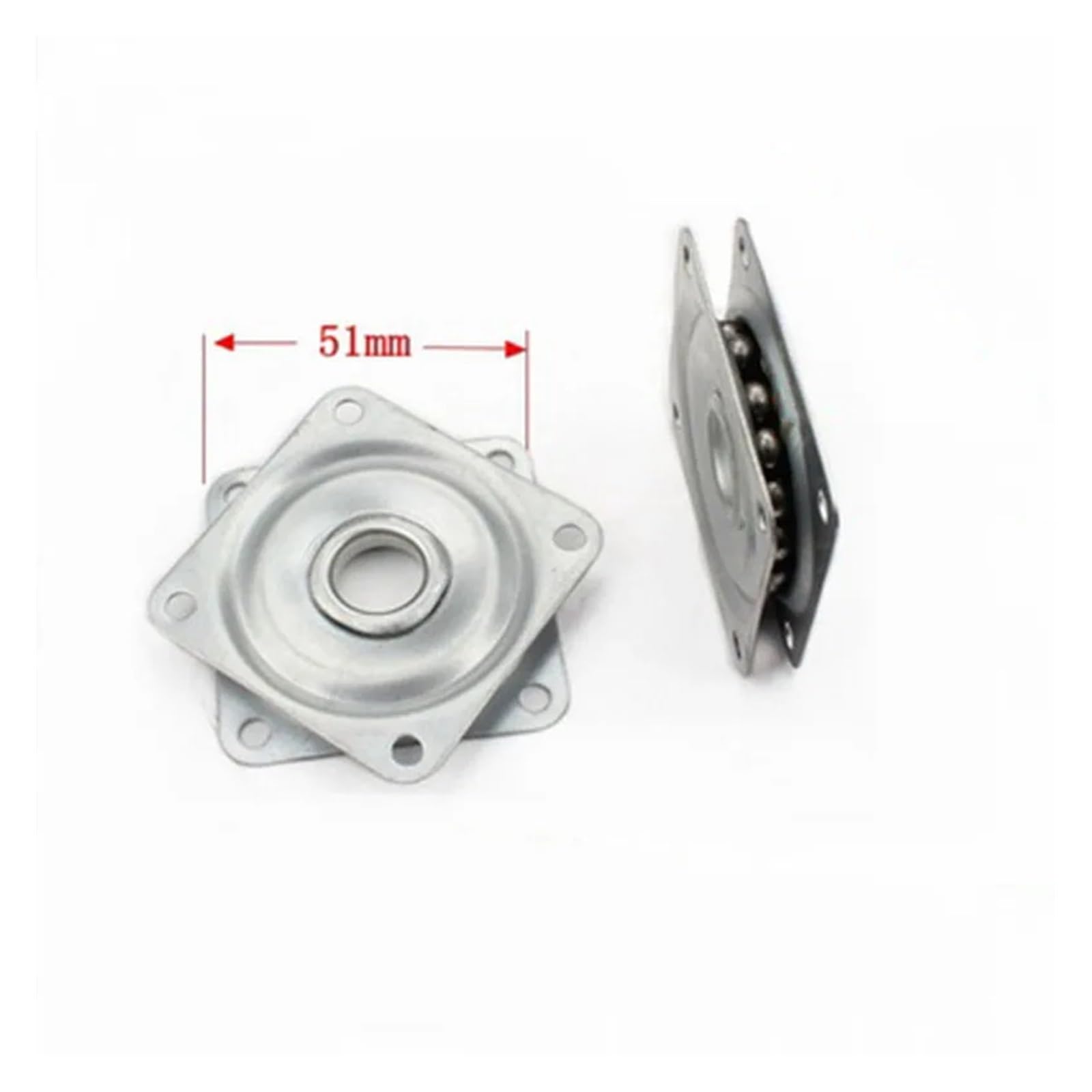 Base girevole con piastra orientabile, Piatto girevole quadrato in acciaio Cuscinetto rotante a 360 gradi da 2-4 pollici for sedie girevoli ufficio(4inches)