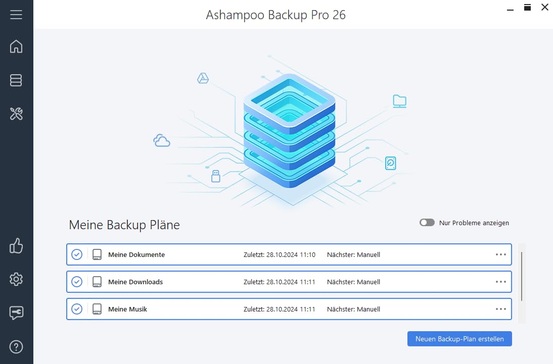 Backup Pro 26 - Datensicherung Programm, Rettung bei Malware-Befall, defekter Festplatte oder Windows Crashes - kompatibel mit Windows 11, 10