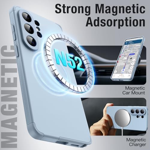 Image of JETech Magnetic Cover Case for Samsung Galaxy S26 Ultra, Compatible with MagSafe, Dual-Layer Heavy Duty Shockproof Phone Cover, Camera Lens Full Protection, Hard PC Back (Omphalodes)