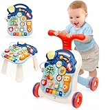 【Contrôle de la vitesse】 Le pneu de ce marcheur d'apprentissage assis-debout est recouvert d'un anneau en caoutchouc antidérapant, qui peut augmenter la friction avec le sol et modifier la capacité d'accélération. Et la roue arrière peut être ajustée à une vitesse appropriée pour répondre aux besoins des bébés à différents stades de la marche.