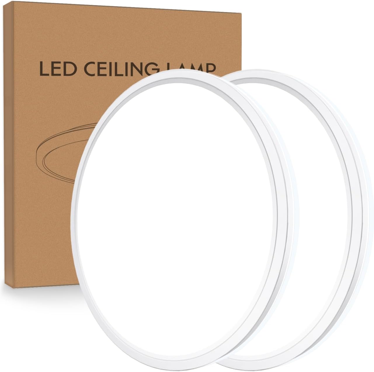 slochi [ 2 Pack] Bathroom Lights, 2050LM Round Ceiling Lights,6500K,150W Equivalent,Ultra-Thin,Small,Dome,Waterproof Modern LED Flush Mount Ceiling Lamp for Bedroom,Kitchen,Toilet,Utility RoomØ22CM