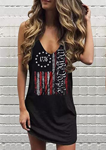 Image of Live Simple Coconut Tree Sleeveless Mini Dress Summer Beach Mini Dress Women's Summer Casual Sexy V Neck Mini Tank Dress