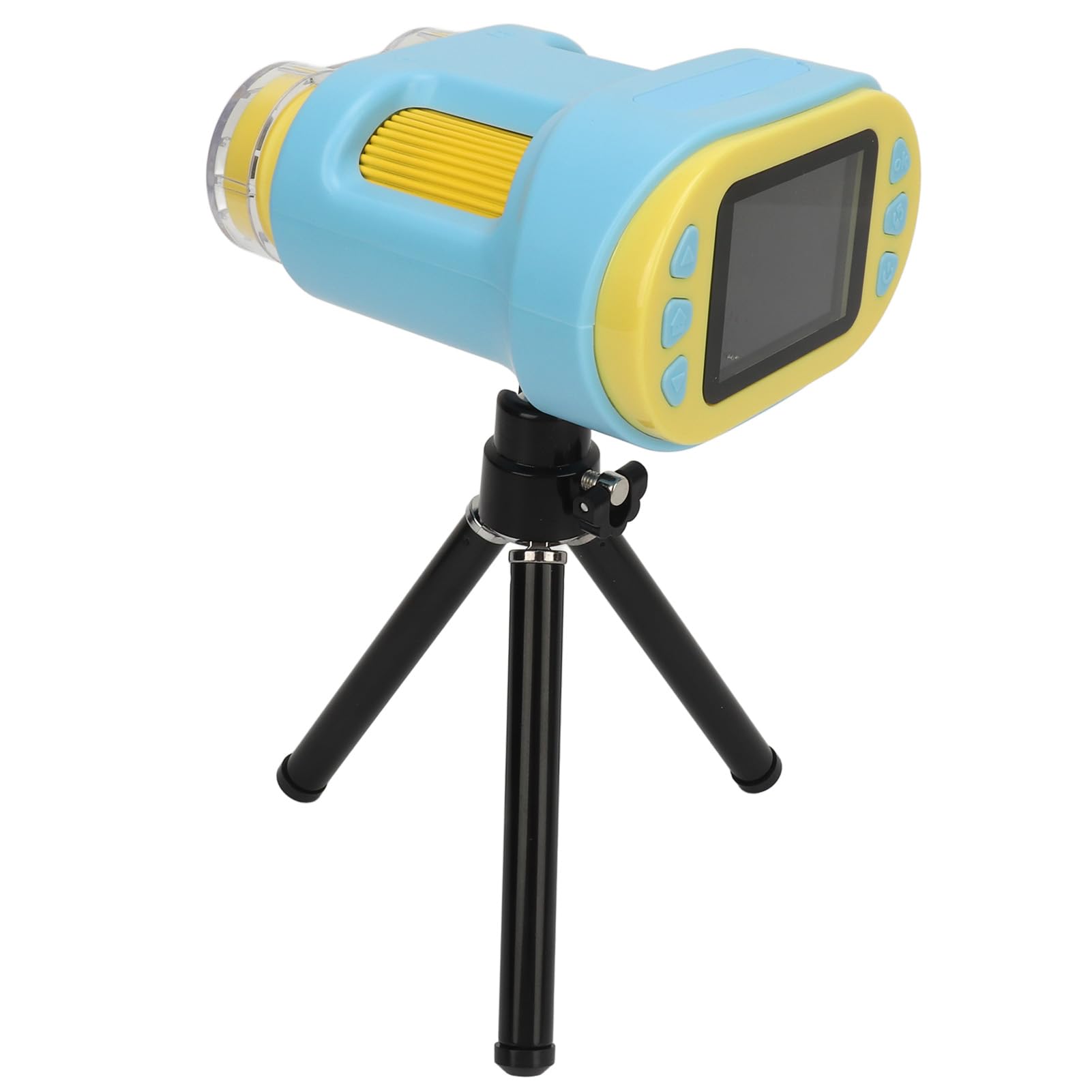 Mikroskop Cyfrowy z Podwójnym Obiektywem i Powiększeniem 1000X dla Dzieci, Zabawkowy Aparat Naukowy 1080P ze Statywem, 6 Slajdów w Zestawie (BLUE)