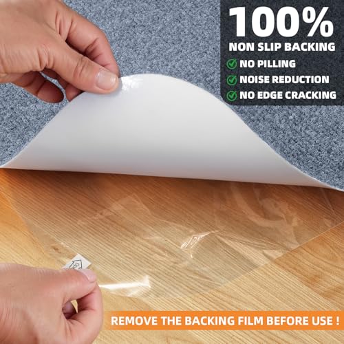 Image of Office Chair Mat for Hardwood and Tile Floor, 48 inch x 36 inch Computer Desk Chair Mat, Anti-Slip Mat for Rolling Chair, Large Floor Protector for Home Office, Light Gray