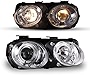 AUTOWIKI Headlights Fit for 1998-2001 Acura Integra Headlamp (Chrome/Clear) 2PCS
