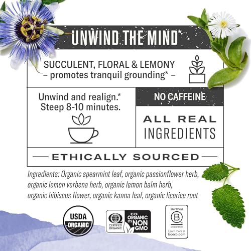 Image of Numi Organic De-Stress Tea, 16 Herbal Tea Bags, Caffeine Free