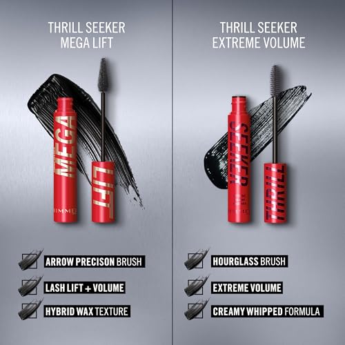 Rimmel Thrill Seeker Mega Lift Mascara, 002 Black Brown, Ultra Volumising, Lash Lift with up to 24 Hour Wear, Weightless Volume, Smudge Proof, Transfer Proof and Flake Free, 10ml - Image 6